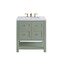 James Martin Vanities Breckenridge 30in Single Vanity, Smokey Celadon w/ 3 CM Carrara Marble Top 330-V30-SC-3CAR - alternate 1